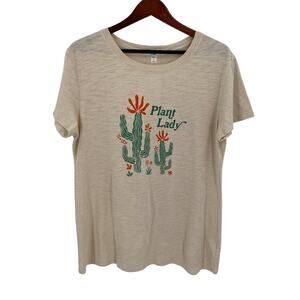 Plant lady cream tee womens size NWT Evereve Sub-urban riot womens large